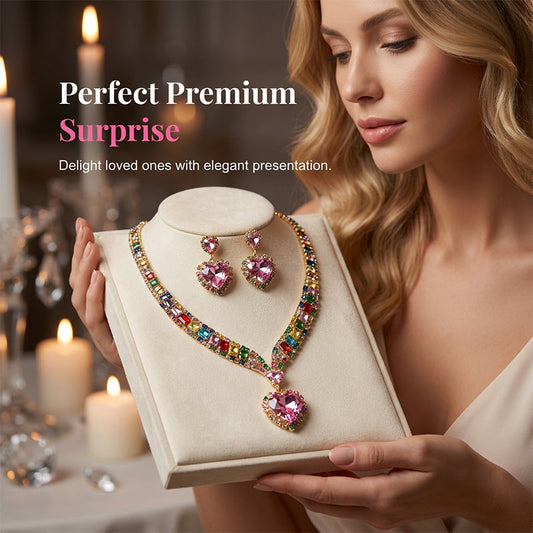 📢📢50% OFF !!⏰Sparkling Heart Necklace & Earring Set