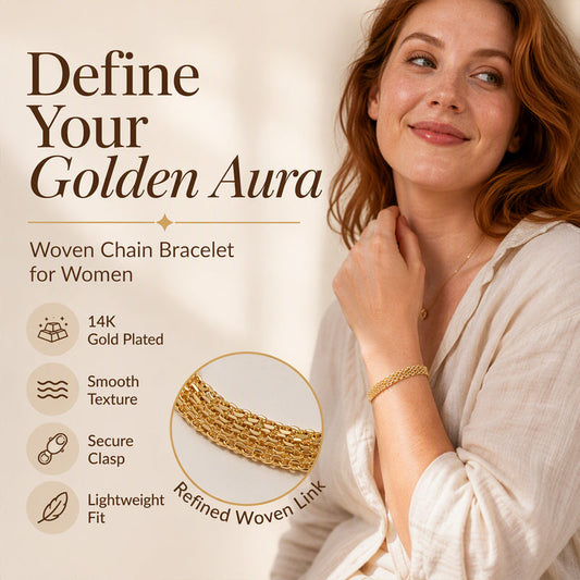 📢📢50% OFF !!⏰14K Gold-Plated Wide Woven Mesh Bracelet