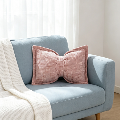 📢📢50% OFF & In Stock⏰🛋️ Soft Chenille Bow-Shaped Throw Pillow – Ultra-soft, plush & decorative – Perfect for sofas, beds & cozy corners ✨
