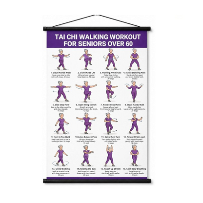 50% OFF !!⏰ Tai Chi ☯️Workout Poster for Seniors