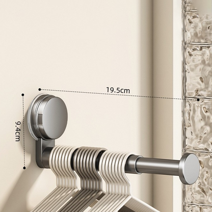 📢📢50% OFF & In Stock⏰🏠 Foldable Telescopic Suction-Cup Hanger Rack – No-Drill Retractable Clothes Drying Pole