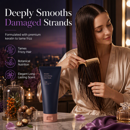 📢📢50% OFF !! ⏰Keratin Smoothing Hair Mask 320ml Nourishing and Repairing Treatment for Dry Frizzy and Damaged Hair