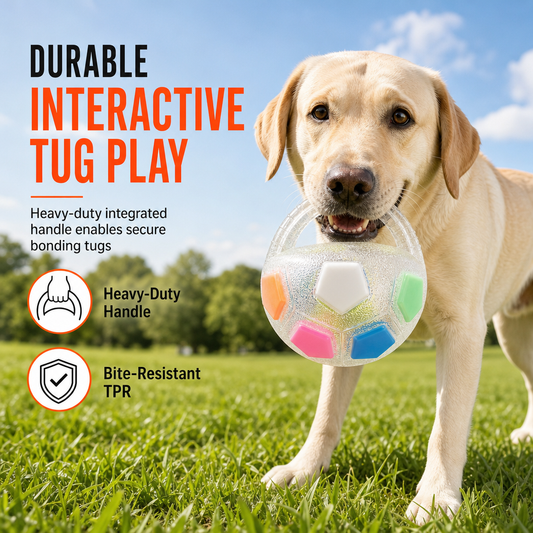📢📢50% OFF !! ⏰Interactive Dog Soccer Ball Toy with Grab Tabs