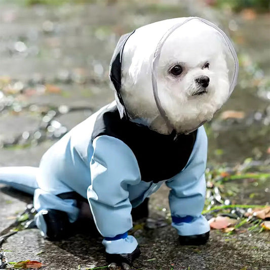 📢📢50% OFF !! ⏰Cute Full Wrap Pet Rain Coat with Mask