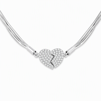 Minimalist Magnetic Love Heart for Women with Rhinestones