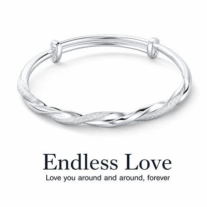📢📢50% OFF !! ⏰ Mobius Twist Bangle – Frosted & Polished Finishes for Everyday Elegance & Evening Style