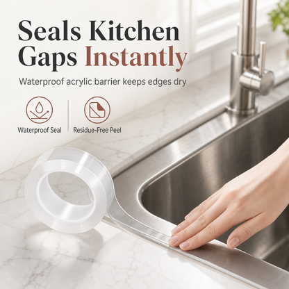 📢📢 BUY 1 GET 1 FREE !! ⏰Transparent Waterproof and Moldproof Kitchen Caulk Tape Residue Free Single Sided Adhesive Sealing Strip for Wall Corners