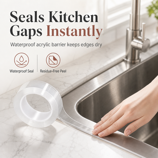 📢📢 BUY 1 GET 1 FREE !! ⏰Transparent Waterproof and Moldproof Kitchen Caulk Tape Residue Free Single Sided Adhesive Sealing Strip for Wall Corners