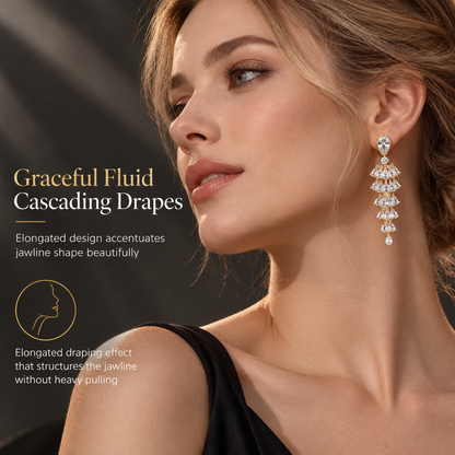 📢📢50% OFF !! ⏰S925 Sterling Silver Post Micro Pave Zircon Fan Shaped Skirt Earrings for Women Elegant Exquisite Ear Jewelry 1 Pair