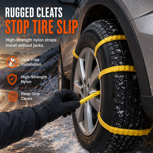 🔥50% DISCOUNT – Don’t Miss Out🔥Universal Car Snow Chains Thickened Anti-Slip Tire Cable Ties for SUVs Sedans and Winter Driving