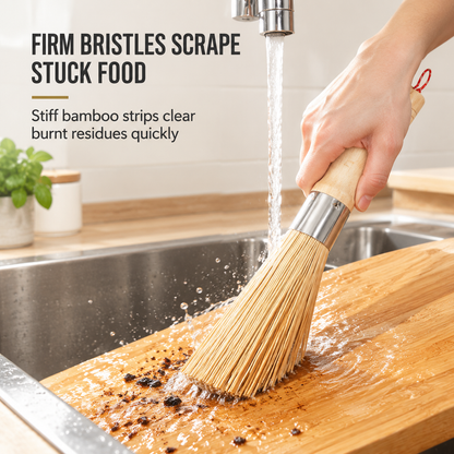📢📢50% OFF !! ⏰Traditional Natural Bamboo Pot Cleaning Brush Kitchen Wok Whisk for Pans and Cookware