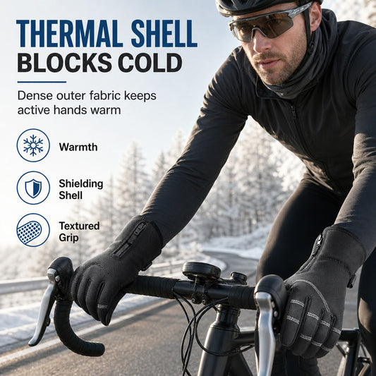 🔥50% DISCOUNT – Don’t Miss Out🔥Winter Waterproof Windproof Warm Lined Outdoor Sports Gloves with Zipper for Cycling Hiking and Skiing