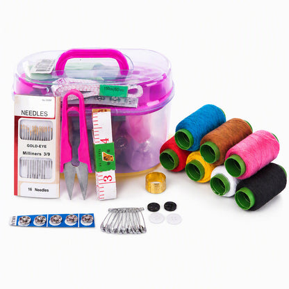Portable Household Sewing Kit and Box for Daily Hand Sewing and Mending