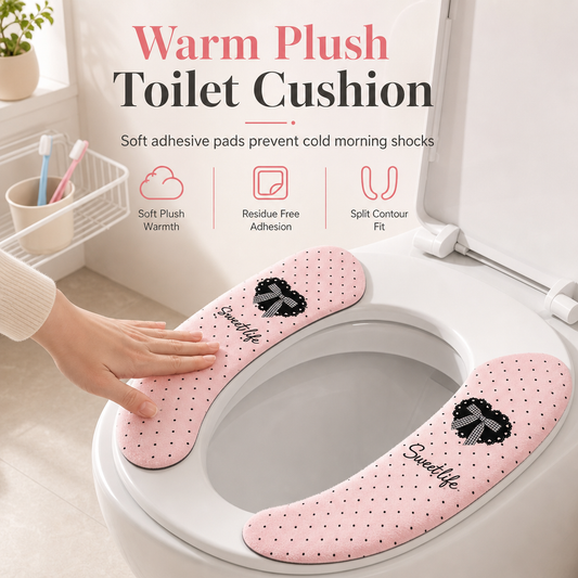 📢📢50% OFF !! ⏰Electrostatic Toilet Seat Cushions – Traceless Stick-On Pads, 1 Pair