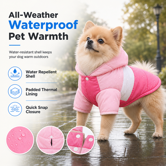 Warm Waterproof Winter Hooded Dog Coat