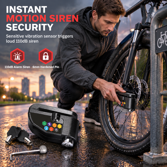 📢📢LIMITED-TIME 50% OFF⏰Anti-Theft Disc Brake Alarm Lock for Bicycles Mountain Bikes Motorcycles and Electric Bikes