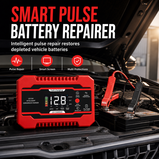 📢📢LIMITED-TIME 50% OFF⏰12V 6A Smart Battery Charger – Pulse Repair Mode for Car & Motorcycle Lead-Acid Batteries 🔋🚗
