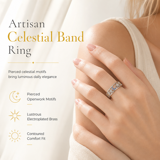 📢📢50% OFF !! ⏰Women's Celestial Sun Moon and Star Hollow Out Ring
