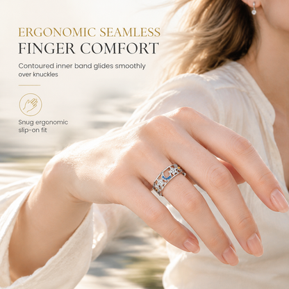 📢📢50% OFF !! ⏰Women's Celestial Sun Moon and Star Hollow Out Ring