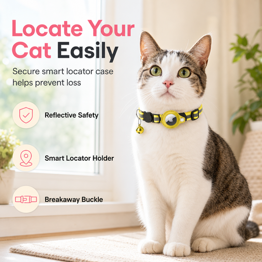 📢📢50% OFF !! ⏰Reflective Cat Collar with Waterproof Smart Pet Tracker Locator