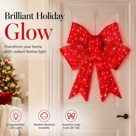 📢📢40% OFF !! ⏰Weatherproof LED Pre-Lit Christmas Bow