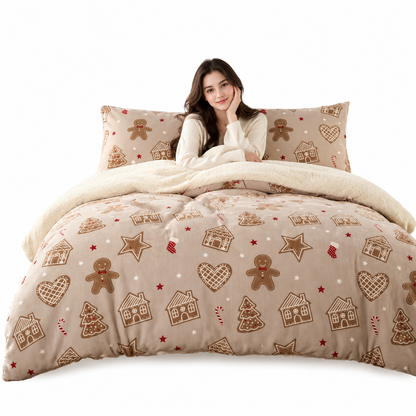 📢📢50% OFF !! ⏰Printed Thick Warm 3-Piece Bedding Set for Autumn and Winter