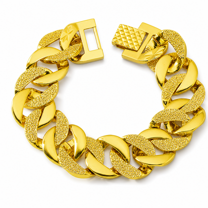 Mens Vietnamese Sand Gold with Watch Clasp Matte Sandblasted Finish Fashion Jewelry