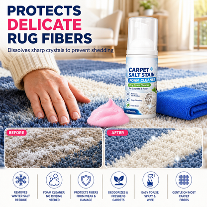 📢📢50% OFF !! ⏰Winter Snow Melting Salt Stain Remover Carpet Foam Cleaner 60ml Set with Cleaning Towel