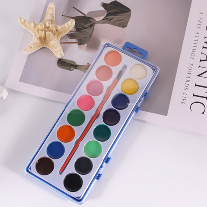 📢📢BUY 1 GET 1 FREE !! 🎨 16 Colors Watercolor Paint + 3 paintbrushes