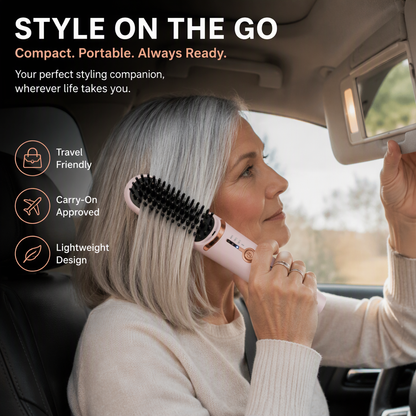 ✨ LIMITED-TIME 50% OFF ✨Portable 2-in-1 Cordless Hair Straightener & Curler Brush – USB Rechargeable for Smooth, Voluminous Styles